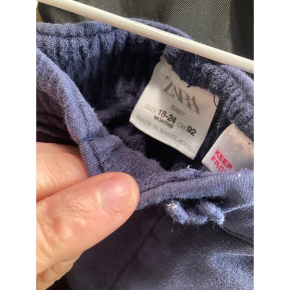Zara Baby TWO Pairs of Pants Navy & Striped ~ Sz 18 - 24 Mo ~ Beach Ready! - Picture 4 of 6
